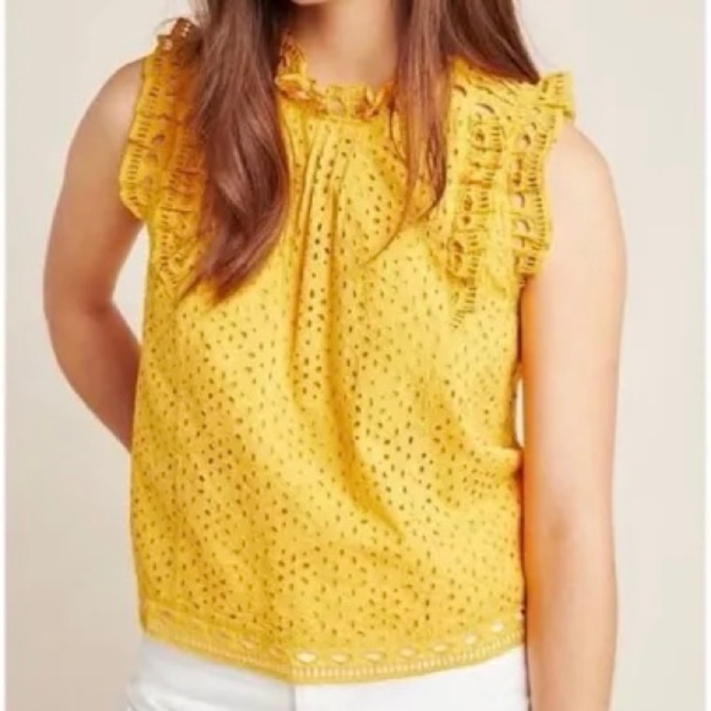 Maeve Yellow Eyelet Blouse